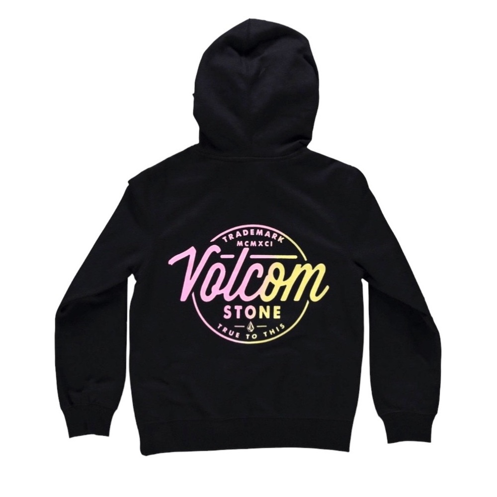 Volcom Girl Knew Wave Black Logo Hoodie Size Medium 8-10